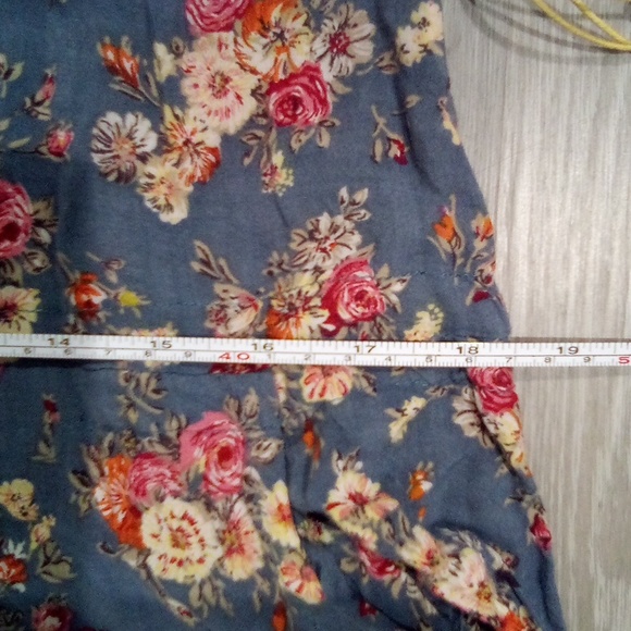 Blue Spring Splatter Floral Print Sleeveless Tank Jumpsuit - Picture 12 of 15